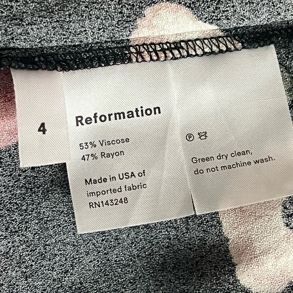 Reformation Black Floral Cap Sleeve Midi Dress – Size 4 - Picture 5 of 5